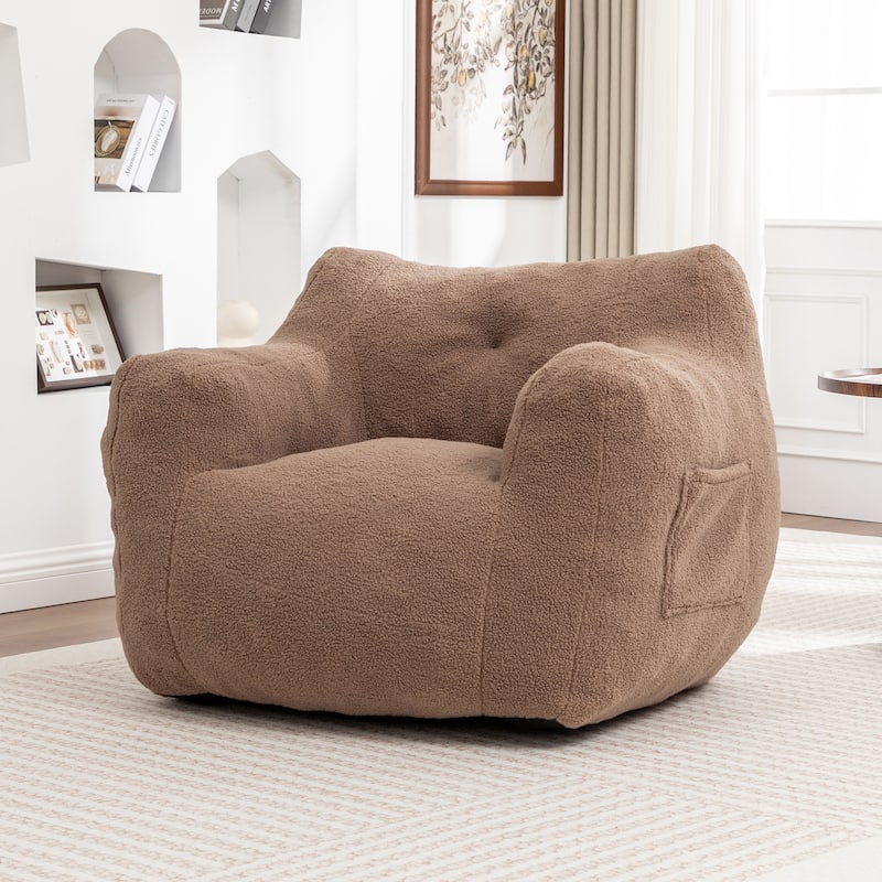 Bean Bag Chair, Bean Bag Sofa Chair with Armrests Stuffed High-Density Foam, Lazy Sofa Comfy Chairs BeanBag Chair