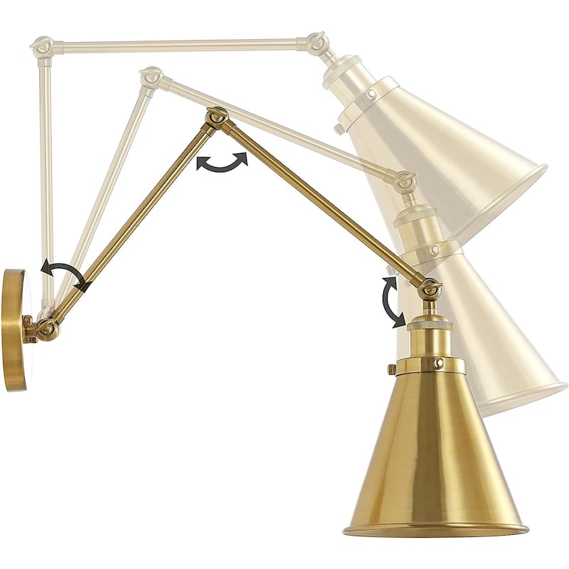 WINGBO Swing Arm Adjustable Wall Sconce with Shade, 2-Pack...