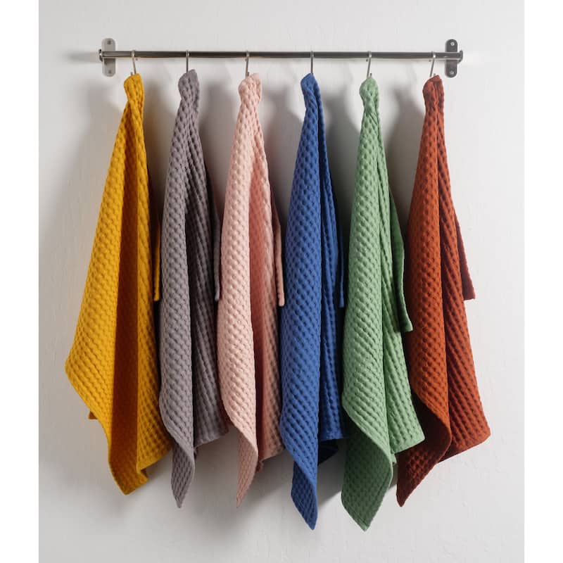 KAF Home Monaco Oversized Absorbent 100% Cotton Jumbo Waffle Kitchen Towels, 20" x 30" - Set of 4 - 20" x 30"