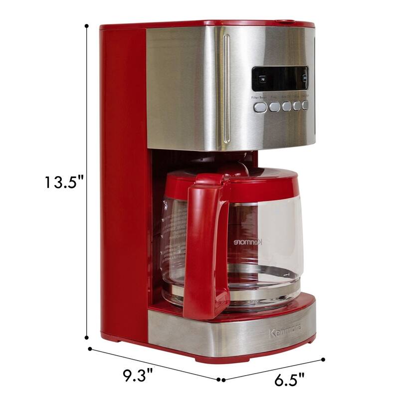 Kenmore Aroma Control Programmable 12-cup Coffee Maker, Red/Stainless