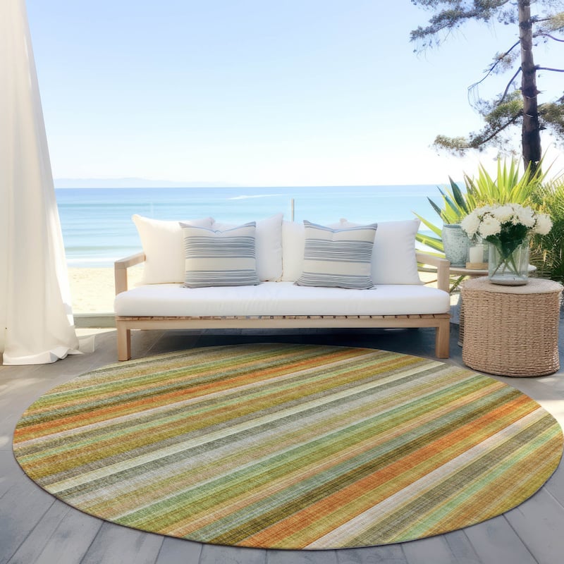 Bato Stripe Weather Resistant Versatile Elegance Outdoor Rug