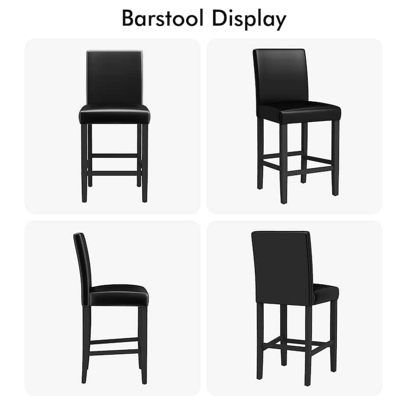 24 Inches Counter Height Bar Stools with Back Set of 2