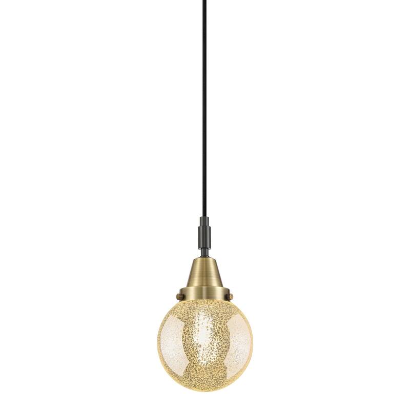 Innovations Lighting 447-1P-11-6 Beacon Pendant Beacon 6" Wide Mini - Black Antique Brass / Mercury