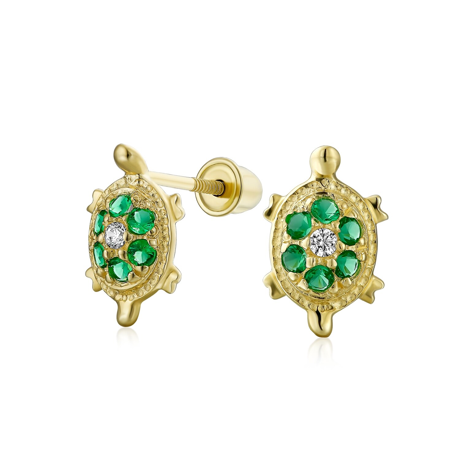 Girl Stud Gold Turtle Earring Baby Earrings 14K Gold Turtle Stud Earrings Gold Screw Back Earrings Gold Turtle Stud Earring