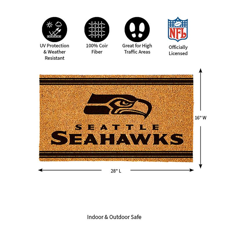 Seattle Seahawks Monochrome Indoor/Outdoor Coir Door Mat