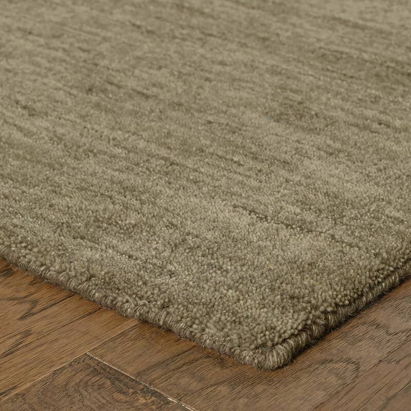 Style Haven Heathered Solid Hand-crafted Plush Wool Area Rug