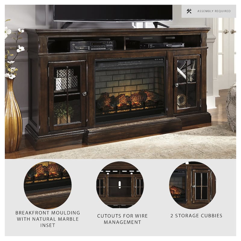 Roddinton 74" TV Stand with Electric Fireplace