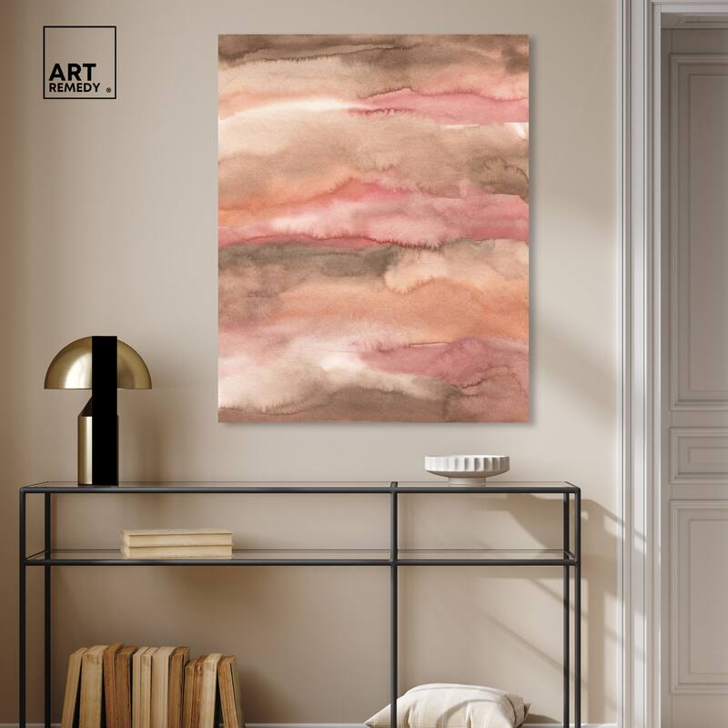 Art Remedy Loose Powder Gallery Wrapped Boho Abstract 1 Piece Canvas Wall Art