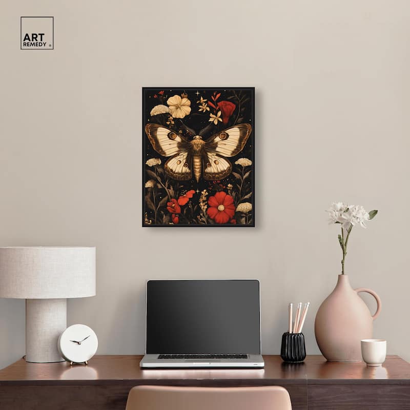 Flying Moth Canvas by Art Remedy