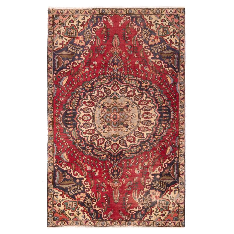 ECARPETGALLERY Hand-knotted Antalya Vintage Red Wool Rug - 4'8 x 7'6