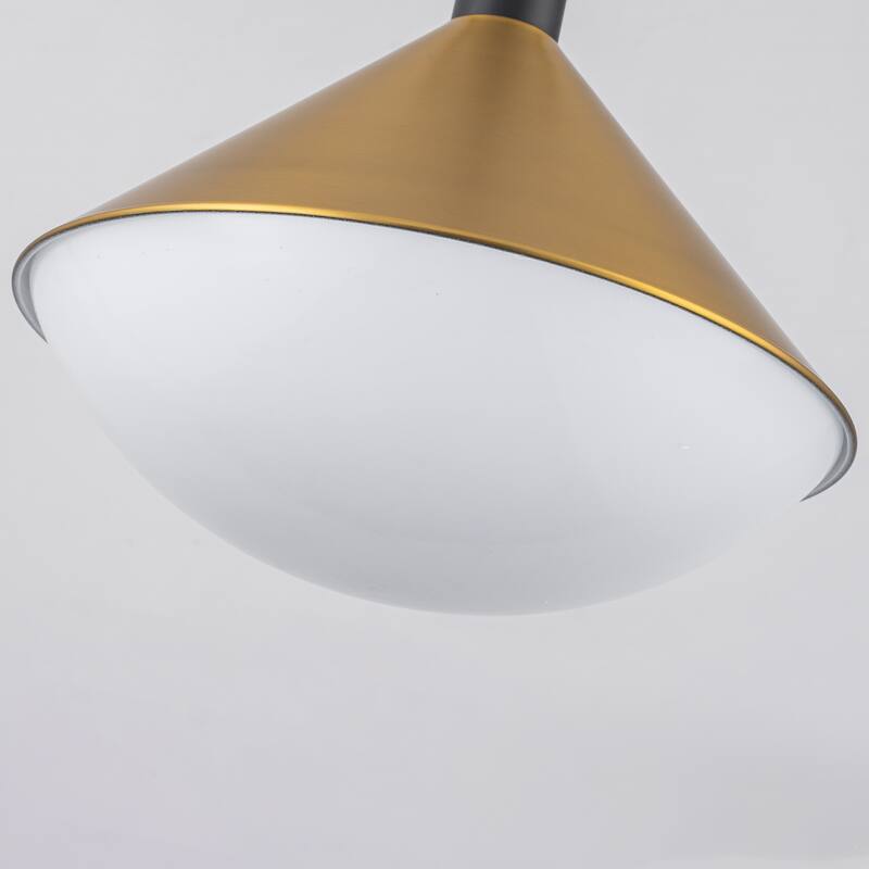 Single Light Cone Metal Pendant with Frosted White Glass Shade