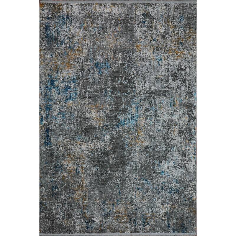 HomeRoots Abstract Contemporary Rectangle Area Rug - 5' X 8'