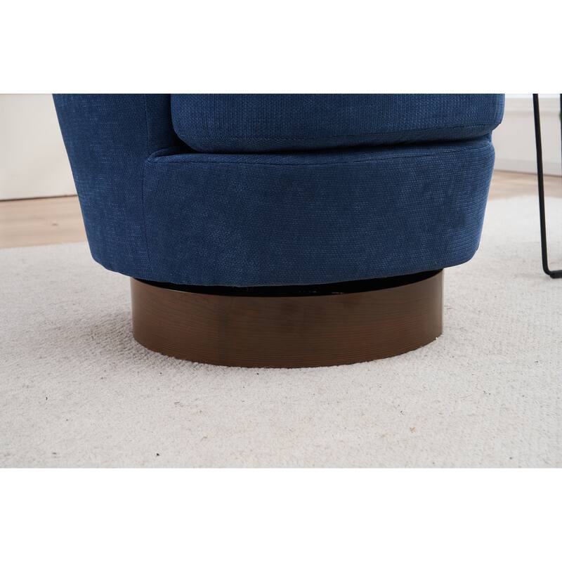 Polyester Swivel Barrel Chair