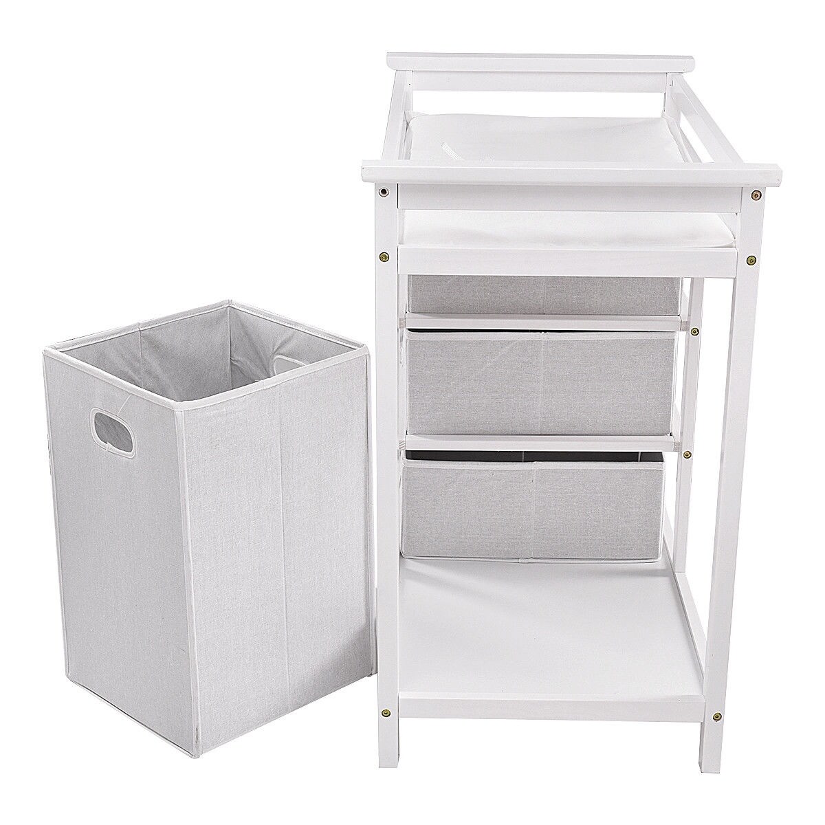 white nursery hamper