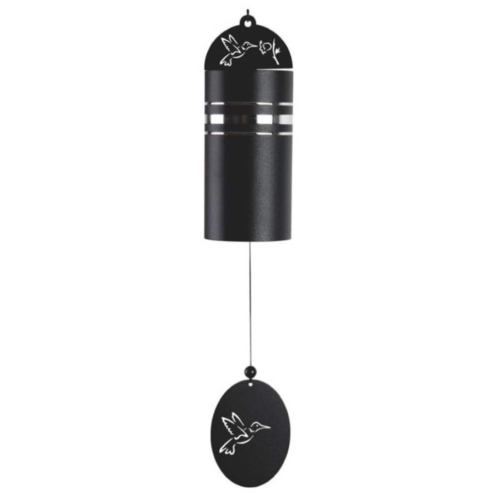 Q-Max 22" Long Metal Black Tube Hummingbird Wind Chime
