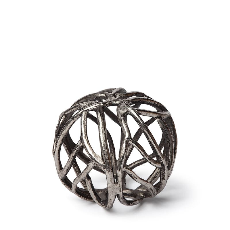 Silver Metal Tree Branch Sculpture - 5" W x 5" D x 5" H