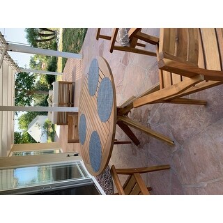 Stamford Outdoor 5-piece Round Acacia Wood Dining Set by Christopher Knight Home