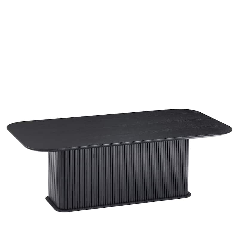 Modern Coffee Table Simple Coffee Table Stylish Coffee Table with Walnut Table Top and Black Table Legs, for Living Room