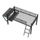 preview thumbnail 12 of 11, Gaming Mid Loft Bed with Desk, LED, Twin, Black