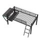 preview thumbnail 12 of 11, Twin Size Loft Bed with LED and Bed Tail Gaming Desk, Junior Metal Bed Frame with Angled Ladder and Safety Guard for Bedroom