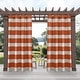 preview thumbnail 38 of 41, ATI Home Indoor/Outdoor Stripe Grommet Top Curtain Panel Pair 54x120 - Mecca Orange