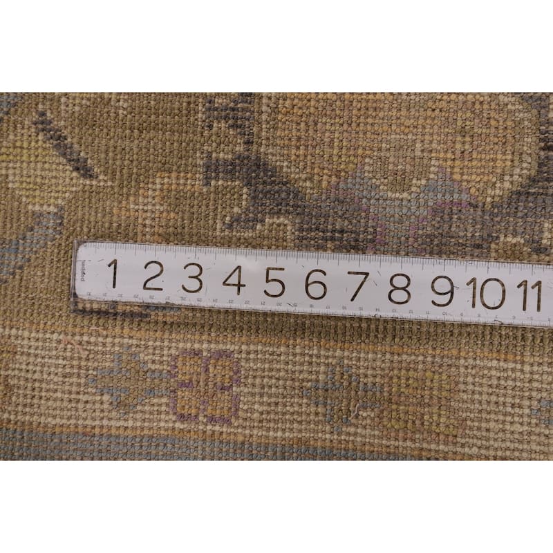 Light Blue Vegetable Dye Oushak Area Rug Hand-Knotted Wool Carpet - 8'3" x 10'2"