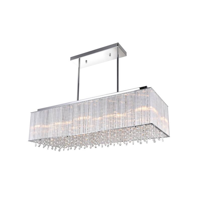 Spring Morning 10 Light Drum Shade Chandelier With Chrome Finish - Chrome