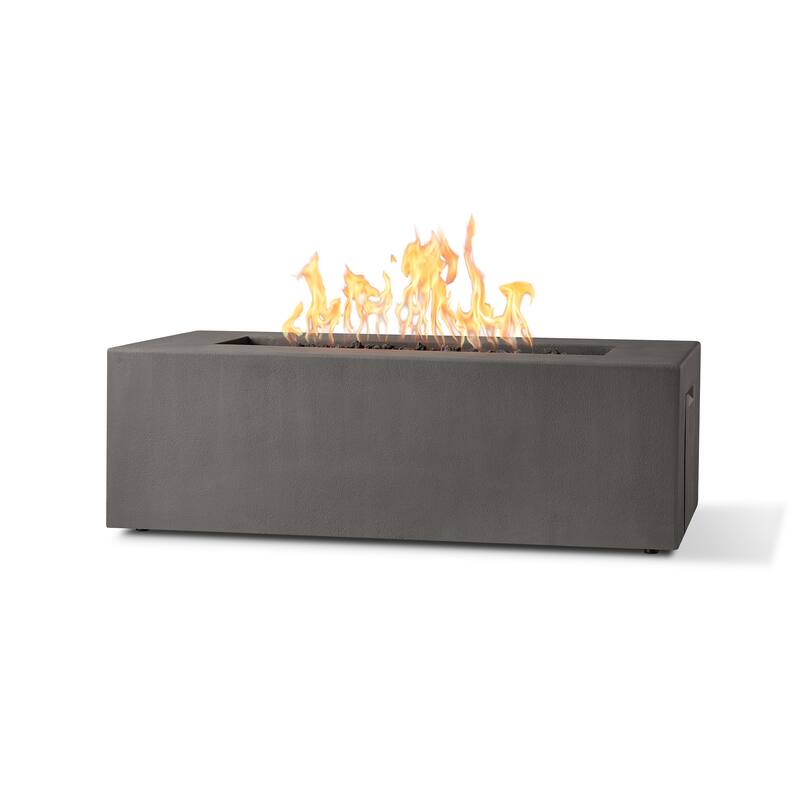 Provo Casual Rectangle Natural Gas Fire Table in Carbon by Jensen - 60 x 30 x 19
