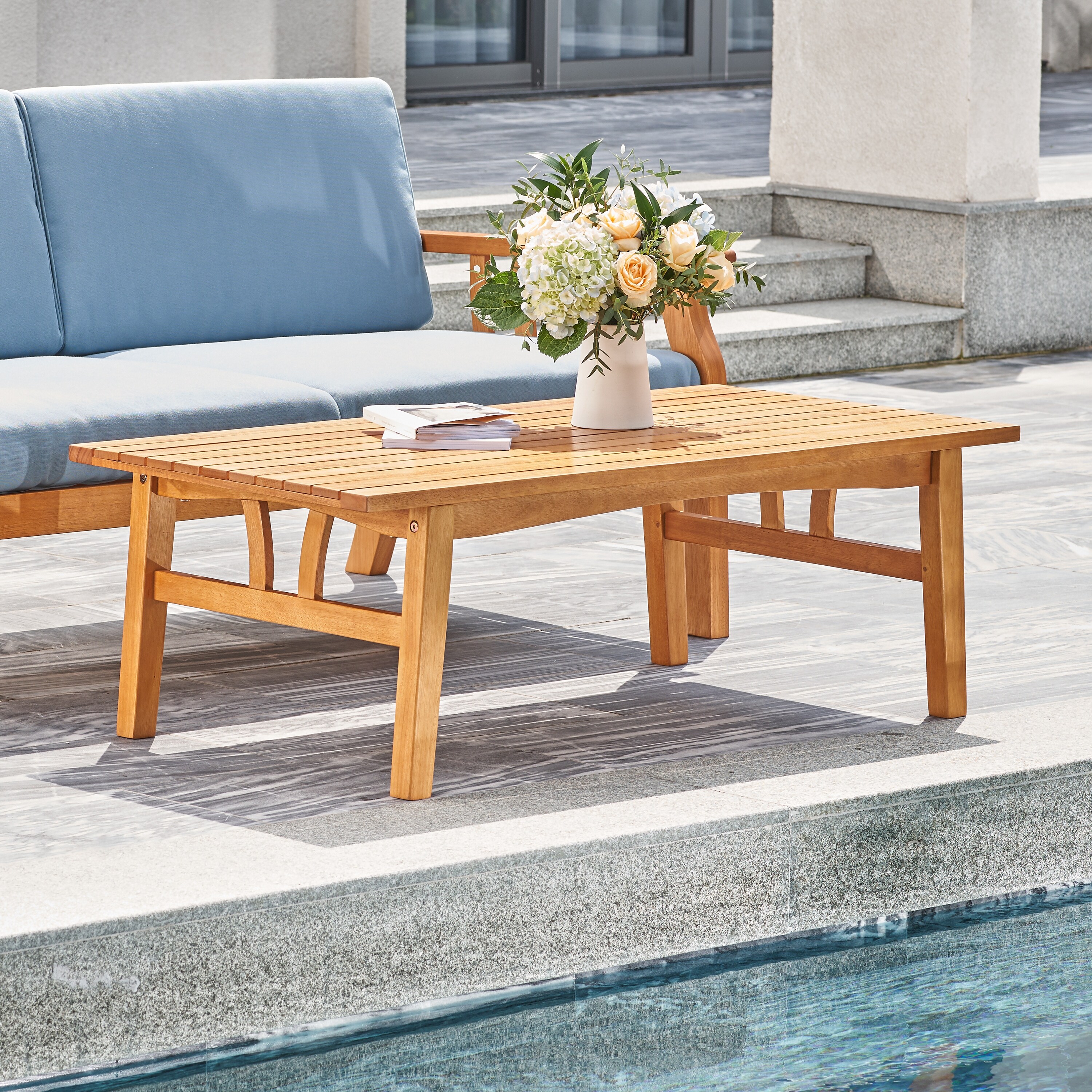 Eucalyptus wood outdoor table sales
