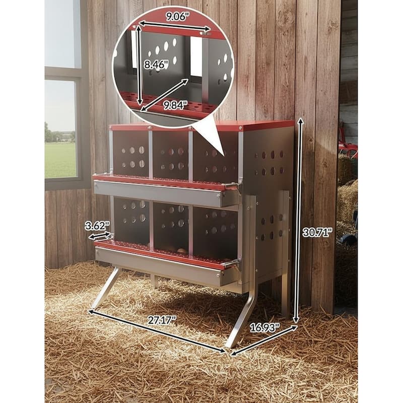 Chicken Nesting Boxes, with 6 Compartment