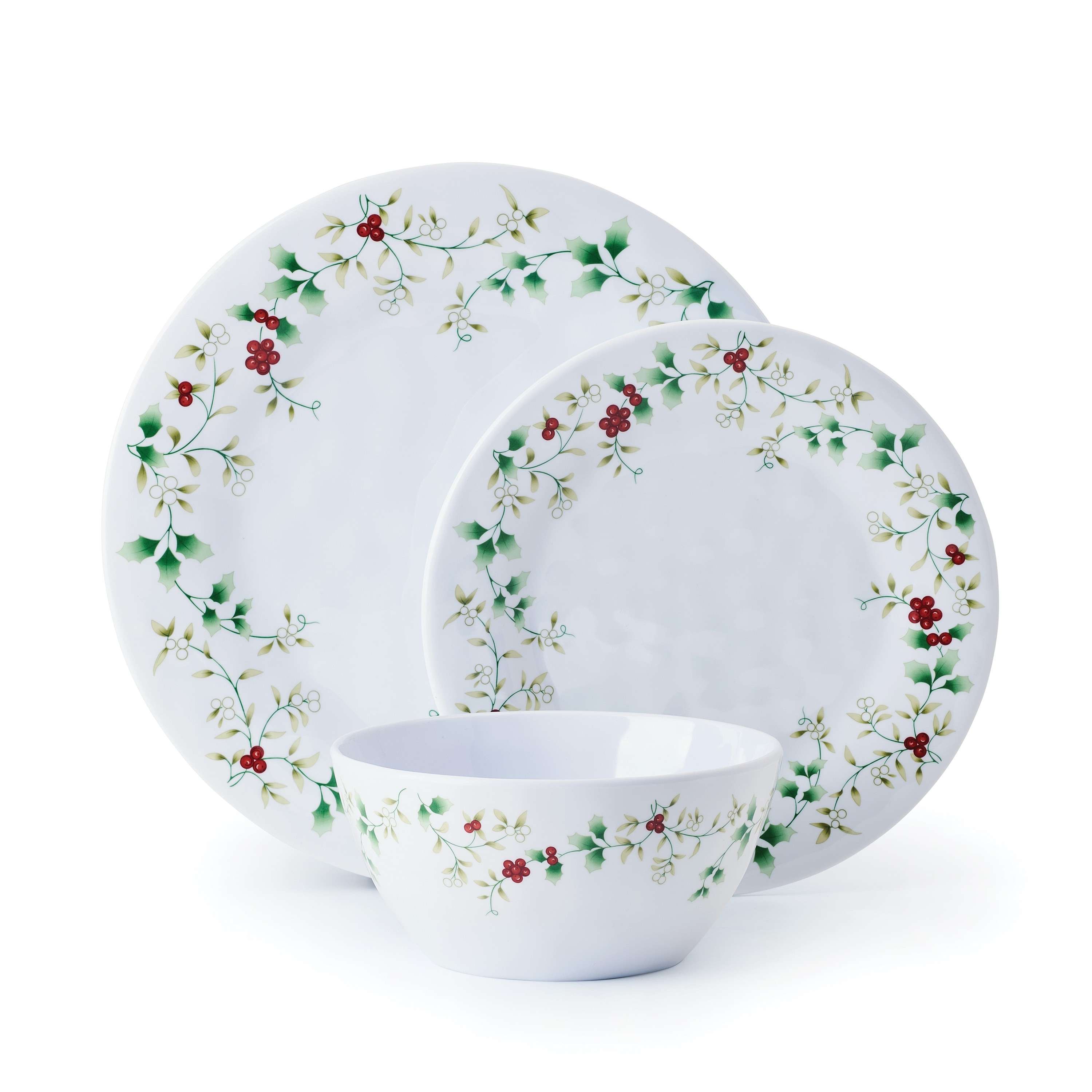 Pfaltzgraff Winterberry Holiday Serving Plates - Set Of 2 (10" & 12"), Stoneware, Scalloped Edge