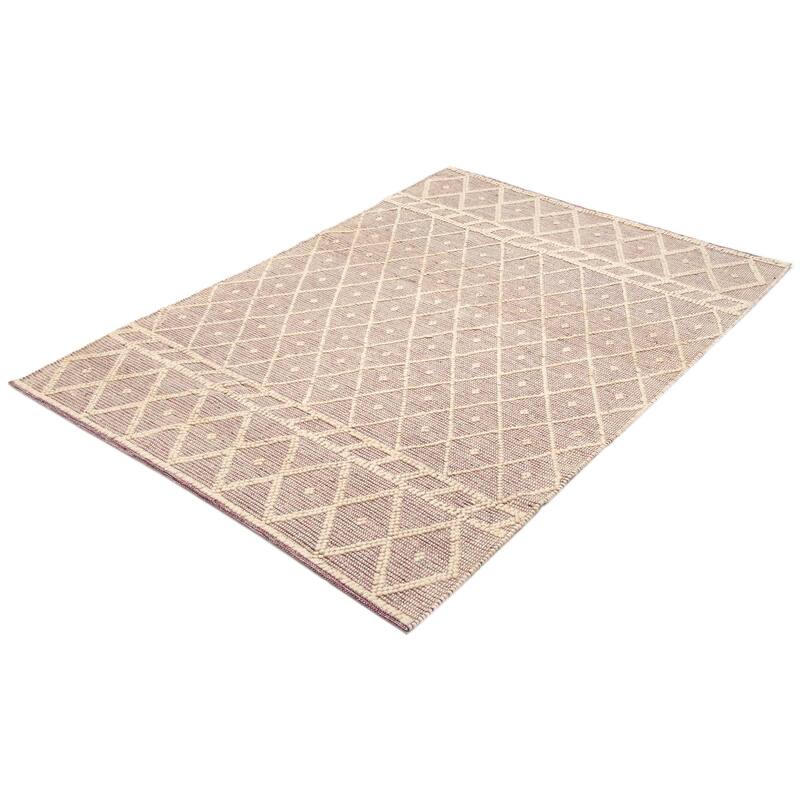 ECARPETGALLERY Braid weave Sienna Pink Wool Rug - 6'1 x 8'11