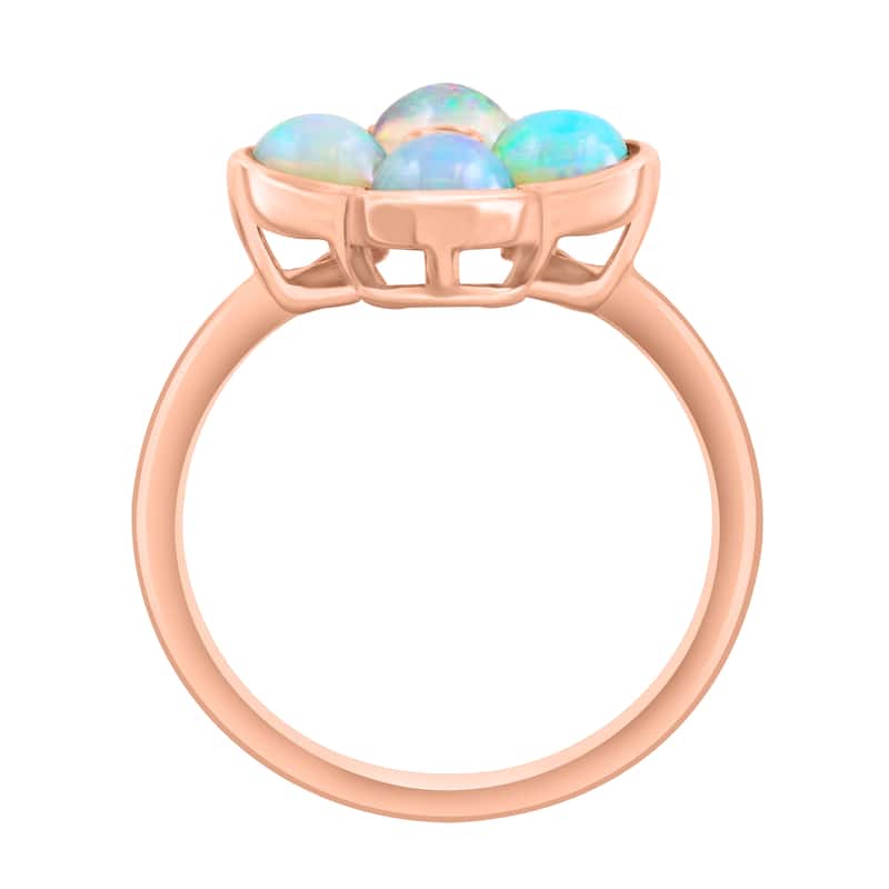 EFFY 14K Gold Diamond,Ethiopian Opal Flower Ring