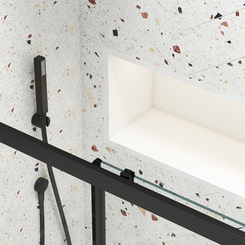 56"-60"W x 72"H Sliding Shower Door with 1/4" Tempered Glass