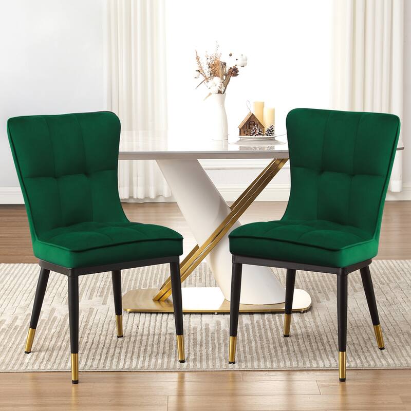 Modern Velvet Upholstered Dining Chairs, Set of 2/4 - 35.8"H x 18.9"W x 23.2"D