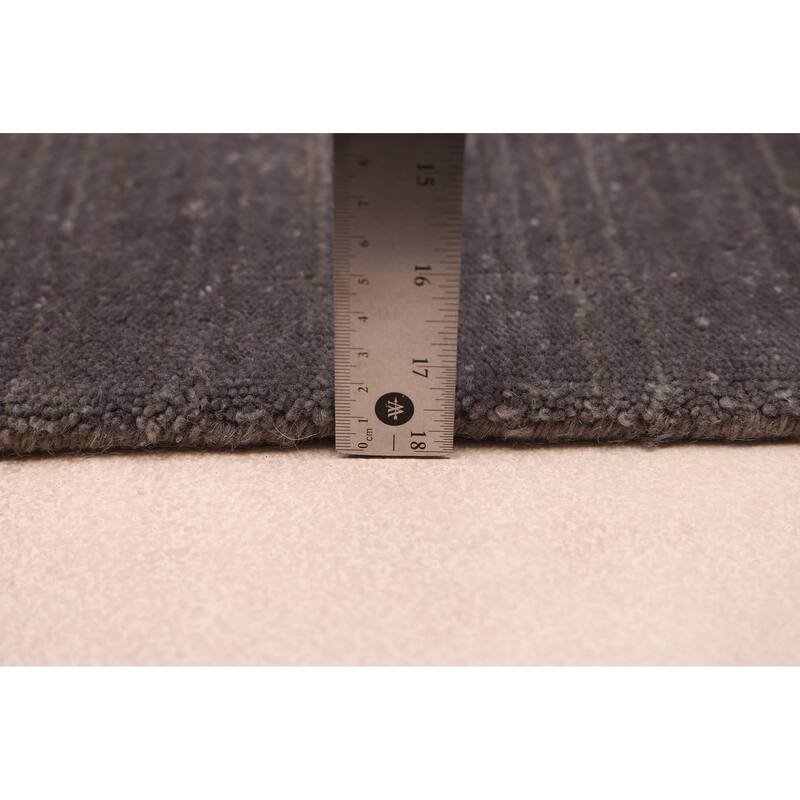 ECARPETGALLERY Hand Loomed Kashkuli Gabbeh Dark Grey Wool Rug - 5'2 x 6'11