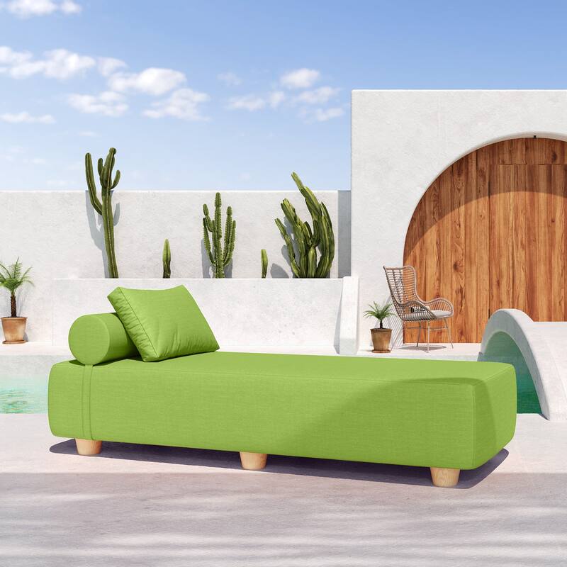 Jaxx Alvy Outdoor Sun Lounger - Luxurious Sunbed with Wood Feet Sunbrella