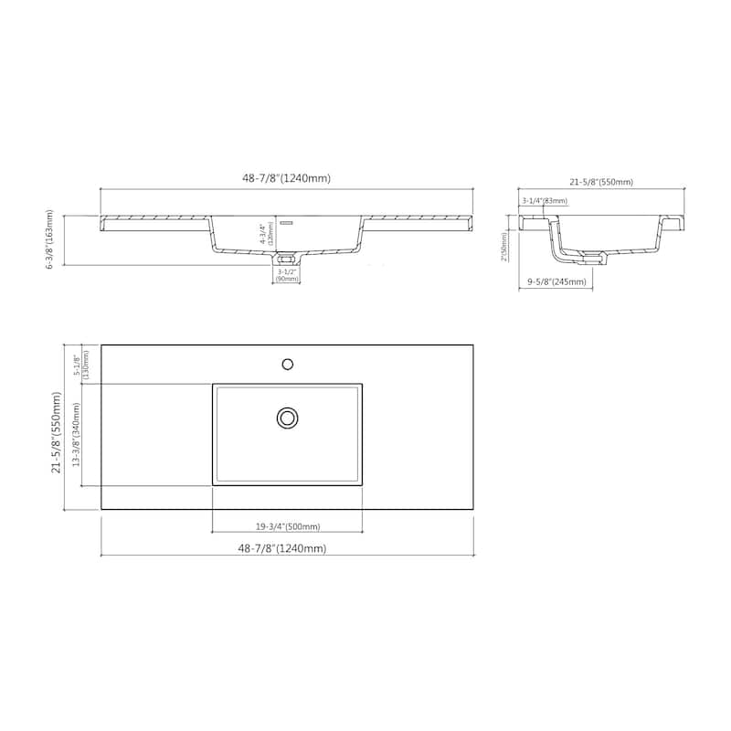 Davis 48" Single Bathroom Vanity Set