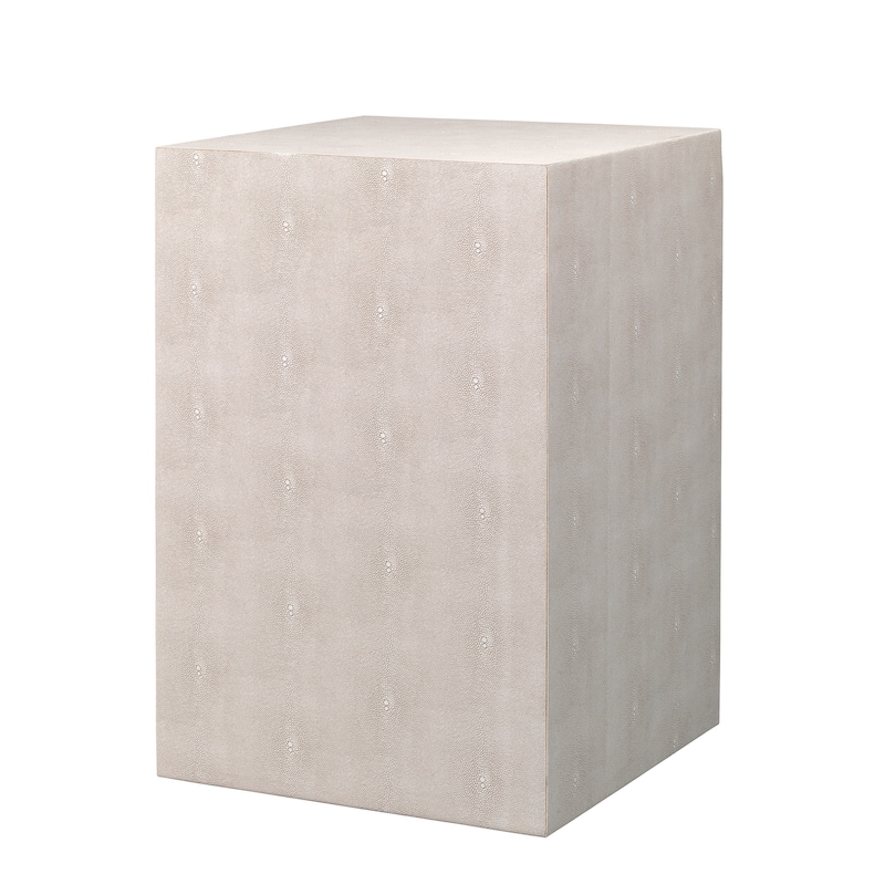 Alden Décor Esme Faux-Shagreen Square Side Table