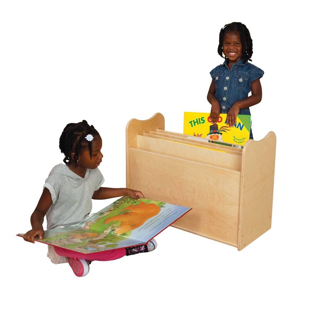 Wood Designs Big Book Holder Storage and Display Unit, Toddler Birch Wood Durable Bookacse for Kids Room - 23"