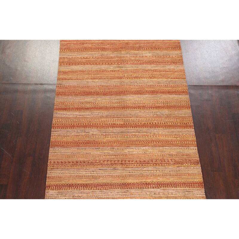 Striped Gabbeh Kashkoli Oriental Wool Area Rug Handmade Bedroom Carpet - 6'0" x 8'10"