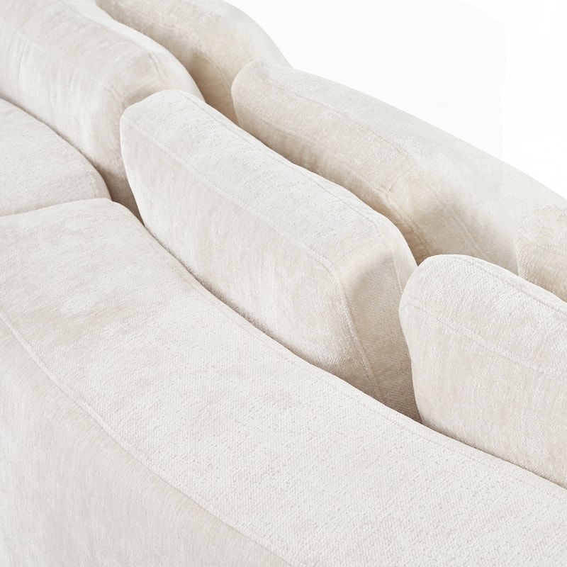 Upholstered Couches Chenille Jacquard Curved Couch, No Assembly Required