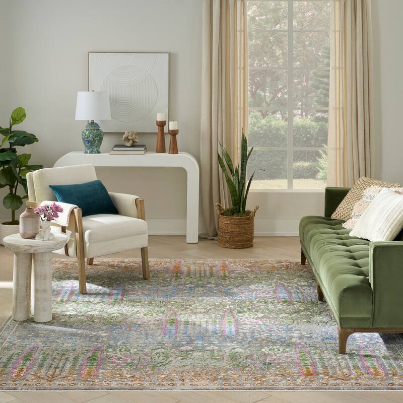 Nourison Quaint Harmony Indoor only Blue Floral Area Rug