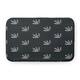 Feather Pattern Pet Feeding Mat for Dogs and Cats - Black - 24" x 17"