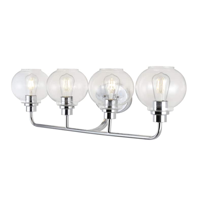 Staunton Iron/Seeded Glass Cottage Rustic LED Vanity Light, by JONATHAN Y