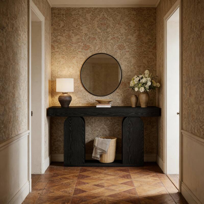 70" Durable Minimalism Console Table for Living Room and Entryway - Black