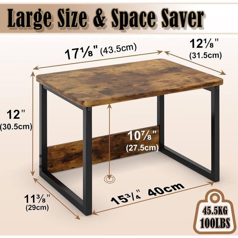 Kitchen Countertop Organizer Cabinet Shelf - 12.4"D x 17"W x 12"H