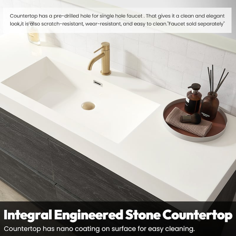 Huesca Bath Vanity with Composite Integral Sink Top and Mirror