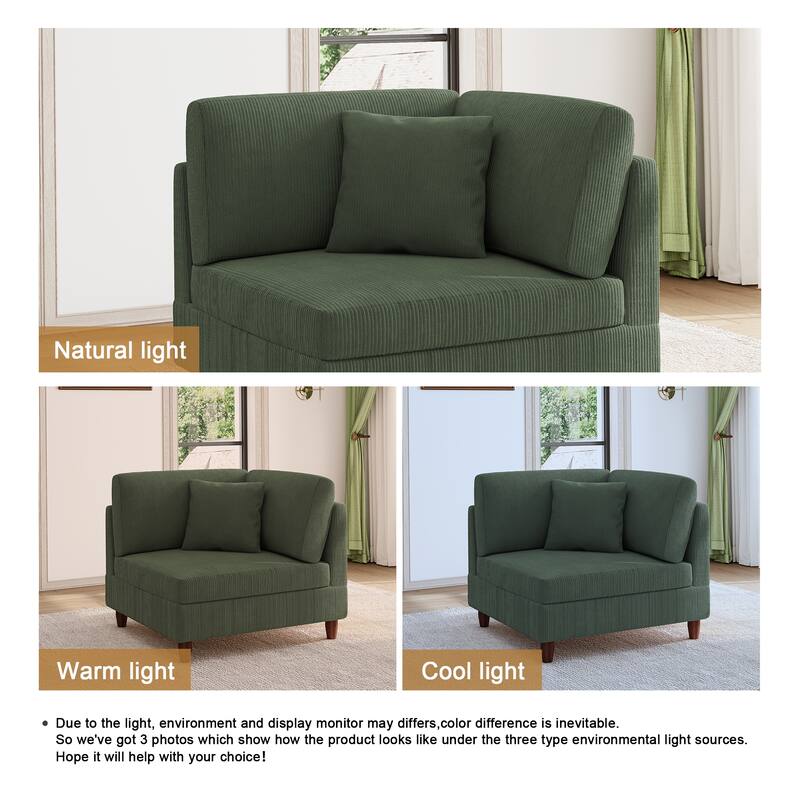 Modular Corduroy Armchair Sofa Accent Chair