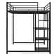 preview thumbnail 9 of 7, Metal Loft Bed Frame with Desk and Whiteboard, Full Size Loft Bed with 3 Shelves, Ladder and Guardrails for Kids, Teens - Black